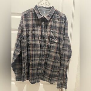 Kuhl Plaid Flannel Shirt Button Up Long Sleeve Outdoor Casual